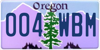 OR license plate 004WBM