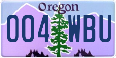 OR license plate 004WBU