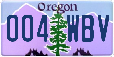 OR license plate 004WBV