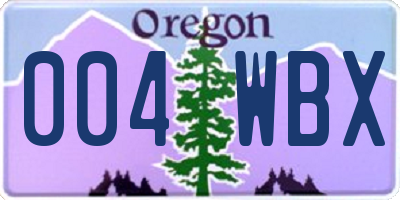 OR license plate 004WBX