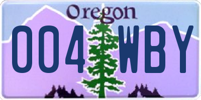 OR license plate 004WBY