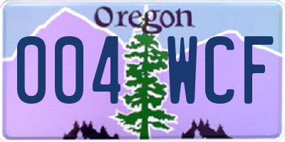 OR license plate 004WCF