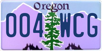 OR license plate 004WCG