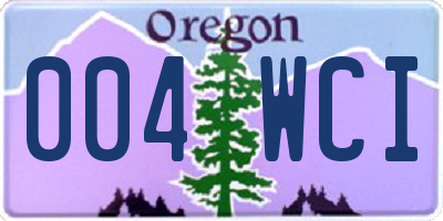 OR license plate 004WCI