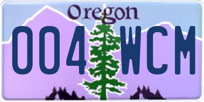 OR license plate 004WCM