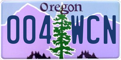 OR license plate 004WCN