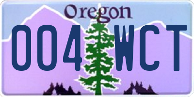 OR license plate 004WCT