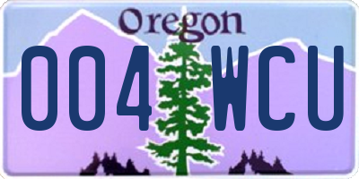 OR license plate 004WCU