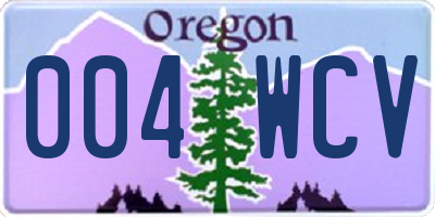 OR license plate 004WCV