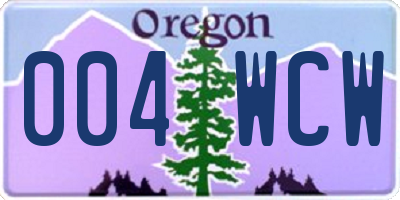 OR license plate 004WCW