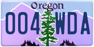 OR license plate 004WDA