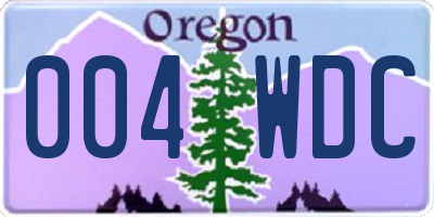 OR license plate 004WDC