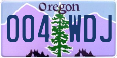OR license plate 004WDJ