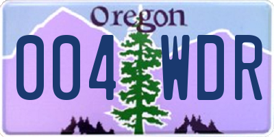 OR license plate 004WDR