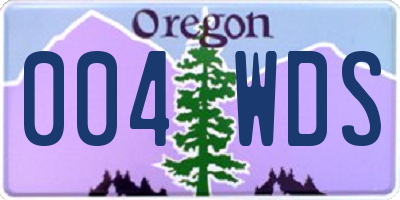 OR license plate 004WDS