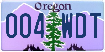 OR license plate 004WDT