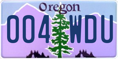 OR license plate 004WDU