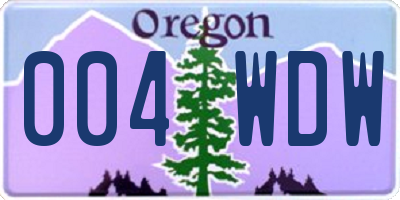 OR license plate 004WDW