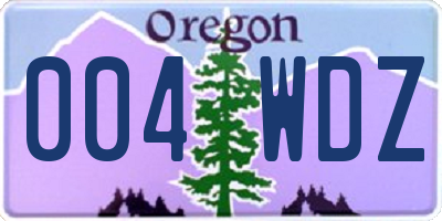 OR license plate 004WDZ
