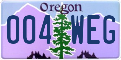 OR license plate 004WEG