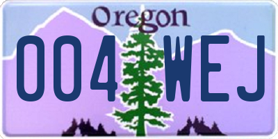 OR license plate 004WEJ