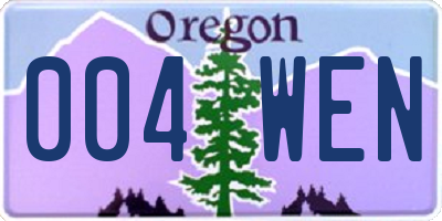 OR license plate 004WEN