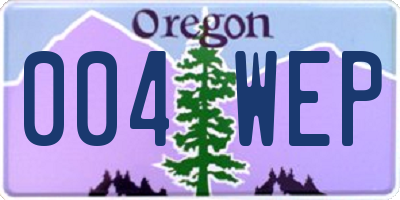 OR license plate 004WEP