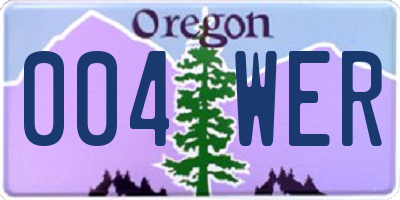 OR license plate 004WER