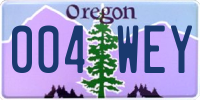 OR license plate 004WEY