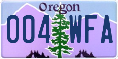 OR license plate 004WFA