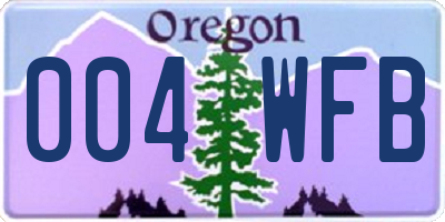 OR license plate 004WFB