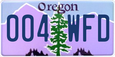 OR license plate 004WFD