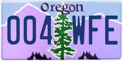 OR license plate 004WFE