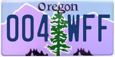 OR license plate 004WFF