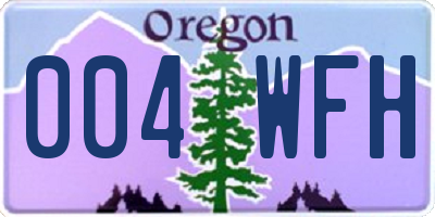 OR license plate 004WFH