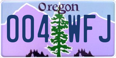 OR license plate 004WFJ
