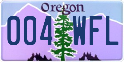 OR license plate 004WFL