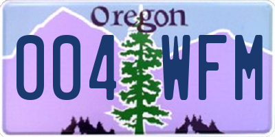 OR license plate 004WFM