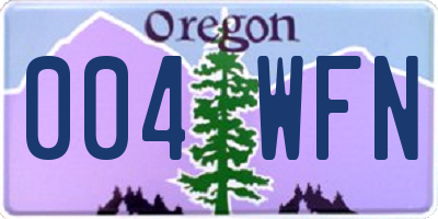 OR license plate 004WFN