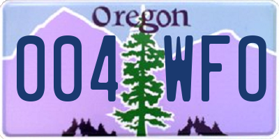 OR license plate 004WFO