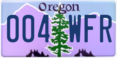 OR license plate 004WFR