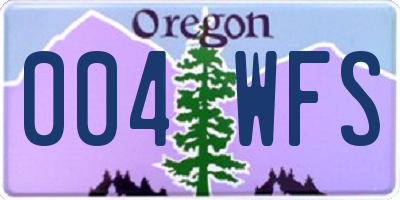 OR license plate 004WFS