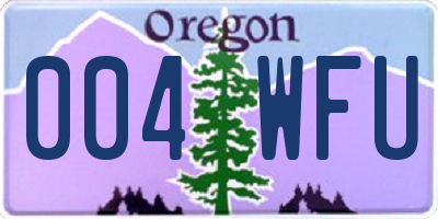 OR license plate 004WFU