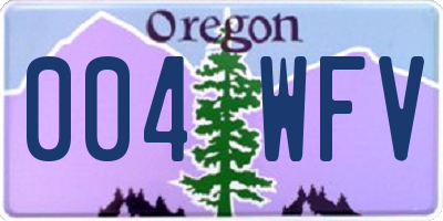 OR license plate 004WFV