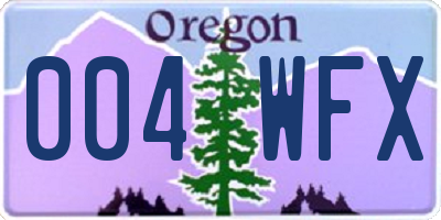 OR license plate 004WFX