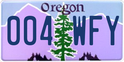 OR license plate 004WFY