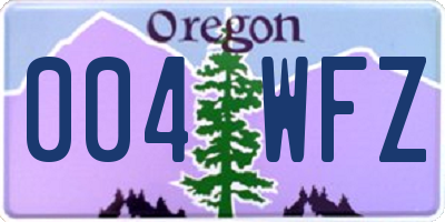 OR license plate 004WFZ