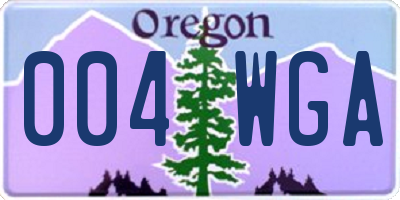 OR license plate 004WGA