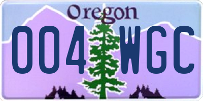 OR license plate 004WGC