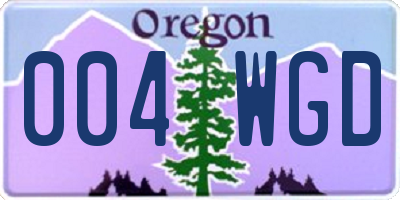 OR license plate 004WGD
